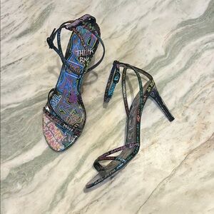 Balenciaga Multicolor Graffiti Strappy Heels